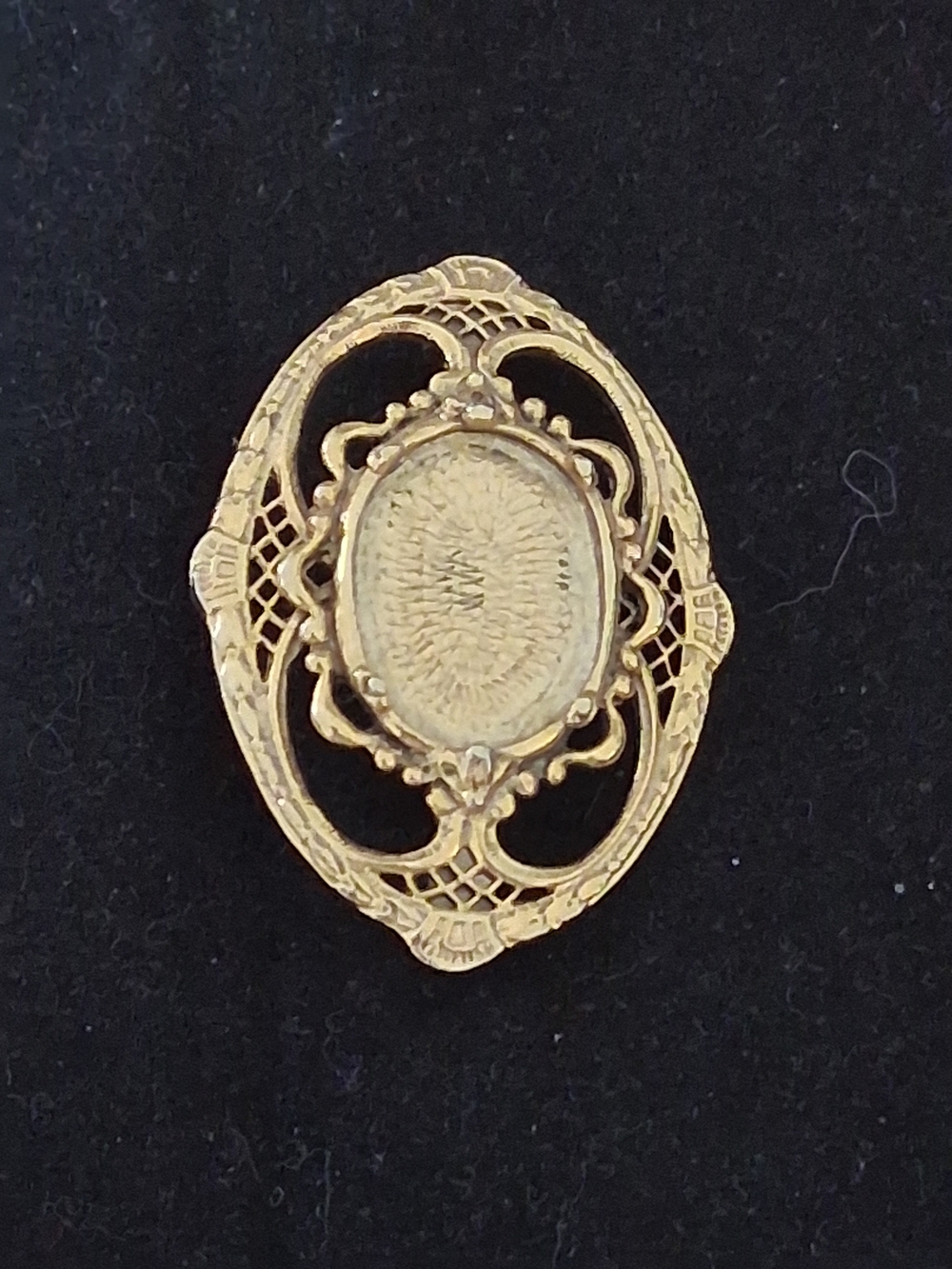 Gold Tone Oval Filigree Brooch - Women's Jewelry